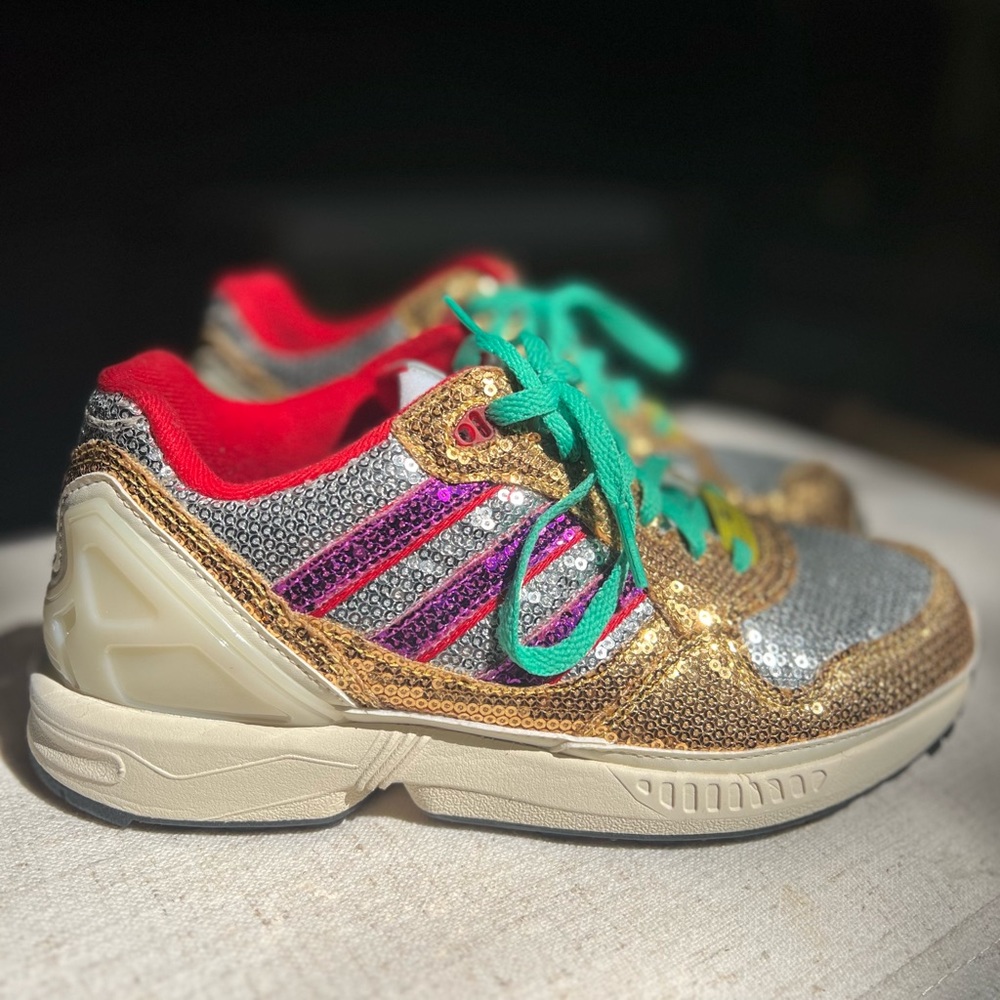 ADIDAS ZX 6000 Sequence Women's Size 5.5, Gold/Silver/Purple, Style Code: FY6863